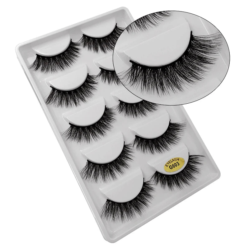 5 Pairs Multipack 3D Mink Lashes