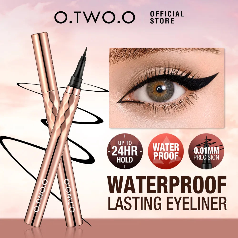 O.TWO.O Black Liquid Eyeliner Eye Make Up Super Waterproof Long Lasting Eye Liner Easy to Wear Eyes Makeup Cosmetics Tools